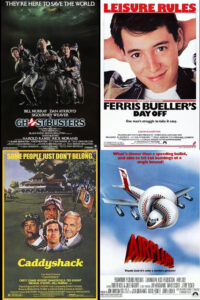 A selection of 1980s comedy movie posters