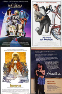 A selection of 1980s cult classic movie posters