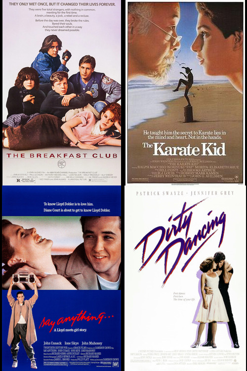 A selection of 1980s teen movie posters