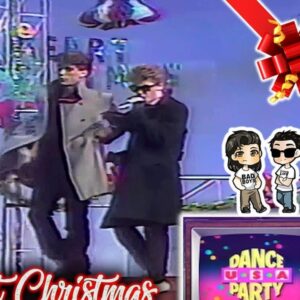 Bobby and Jason mid Last Christmas lip-sync on Dance Party USA, 1986
