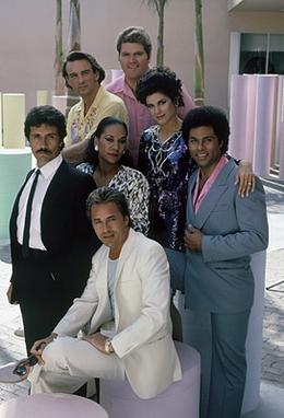 Miami Vice (1984) NBC promotional photo of Crockett and Tubbs