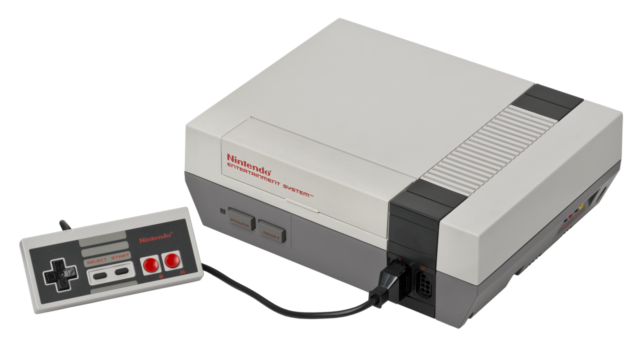 Nintendo Entertainment System (NES) console and controller