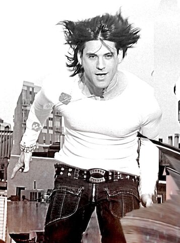 Jason Pascoe, rooftop, black and white