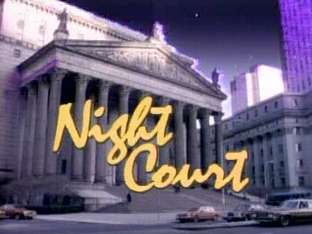 Night Court 1984 title screen with the Manhattan courthouse